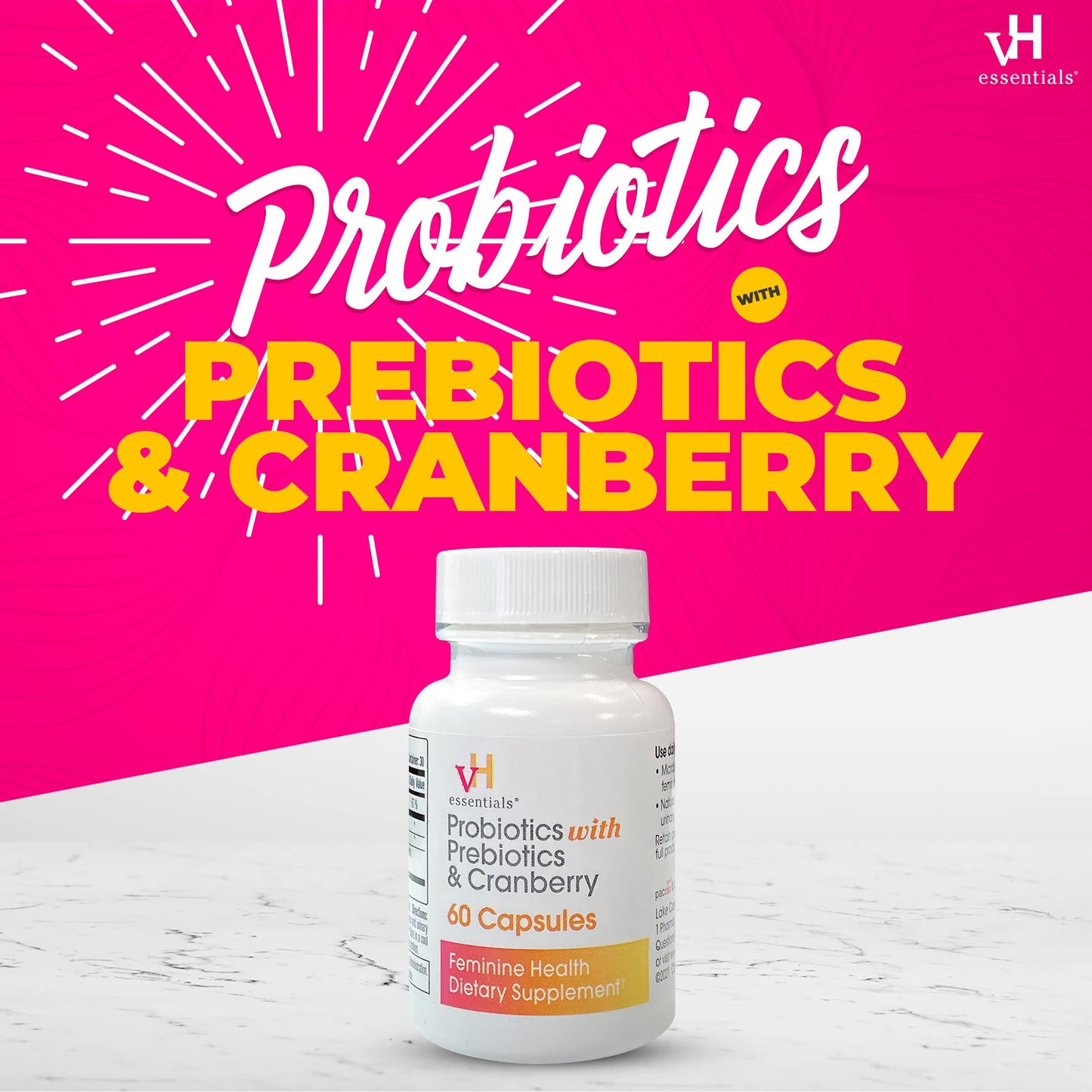 vH Essentials Probiotics with Prebiotics and Cranberry, 60 capsules